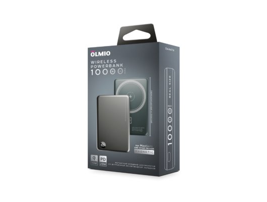 Внешний аккумулятор OLMIO QM-16 10000mAh Серебристый (44475)